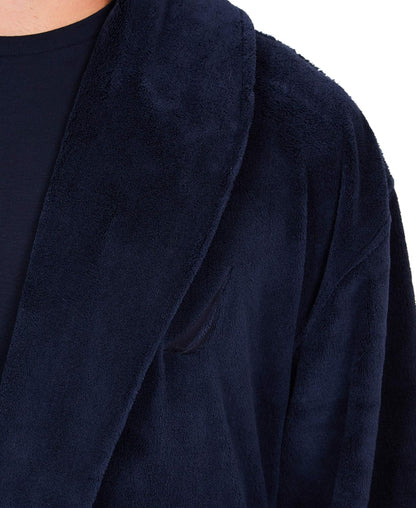 Nautica Men's Long Sleeve Cozy Soft Plush Shawl Collar Robe