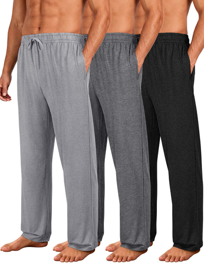 3 Pack Mens Pajama Pants Ultra Soft Comfy Loungewear Sleepwear