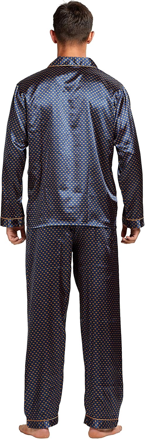TONY & CANDICE Men's Classic Satin Pajama Set Sleepwear