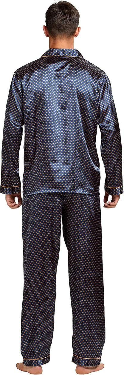 TONY & CANDICE Men's Classic Satin Pajama Set Sleepwear