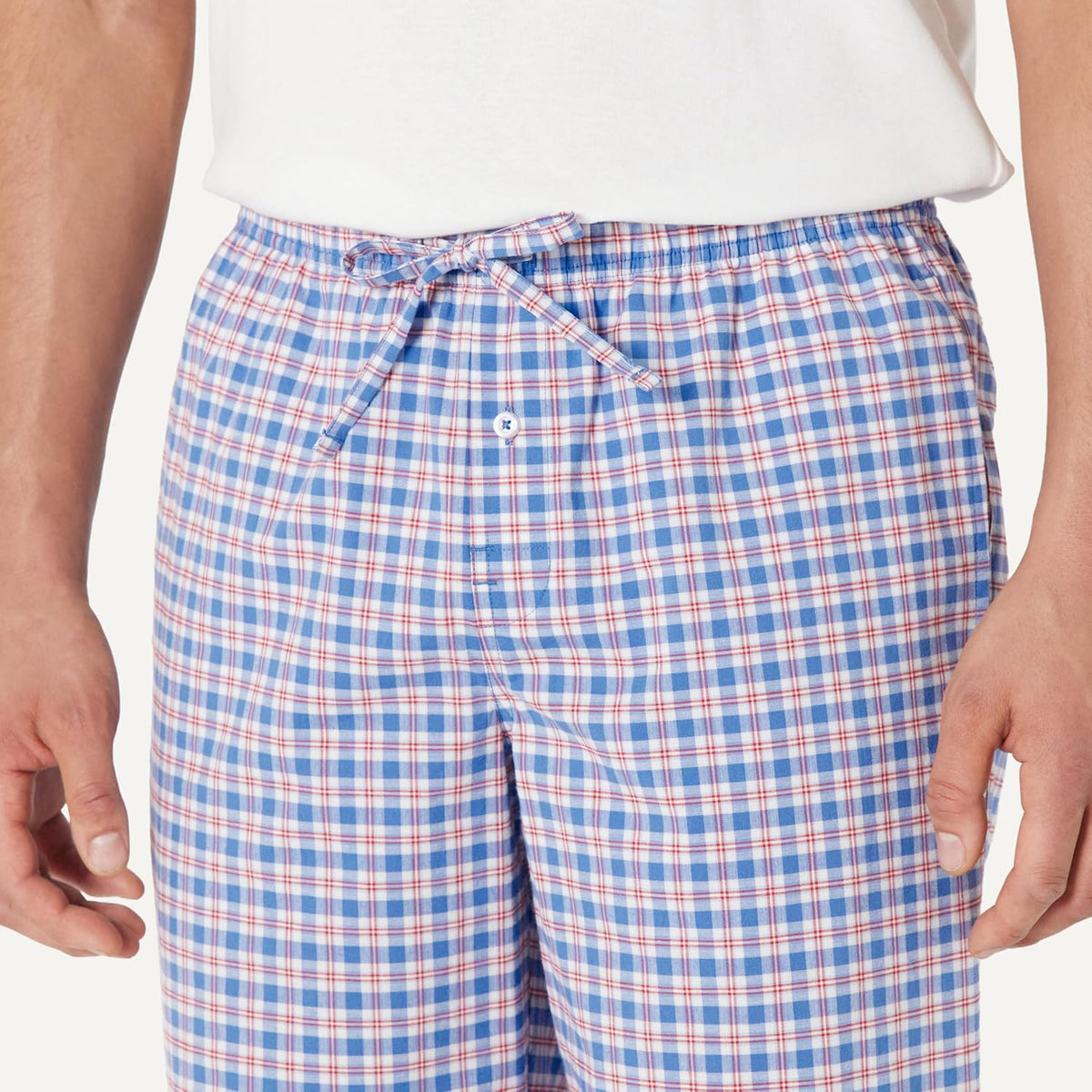 Amazon Essentials Men's Cotton Poplin Straight-Fit Pajama Pants with Pockets, Elastic Waist, Drawstring