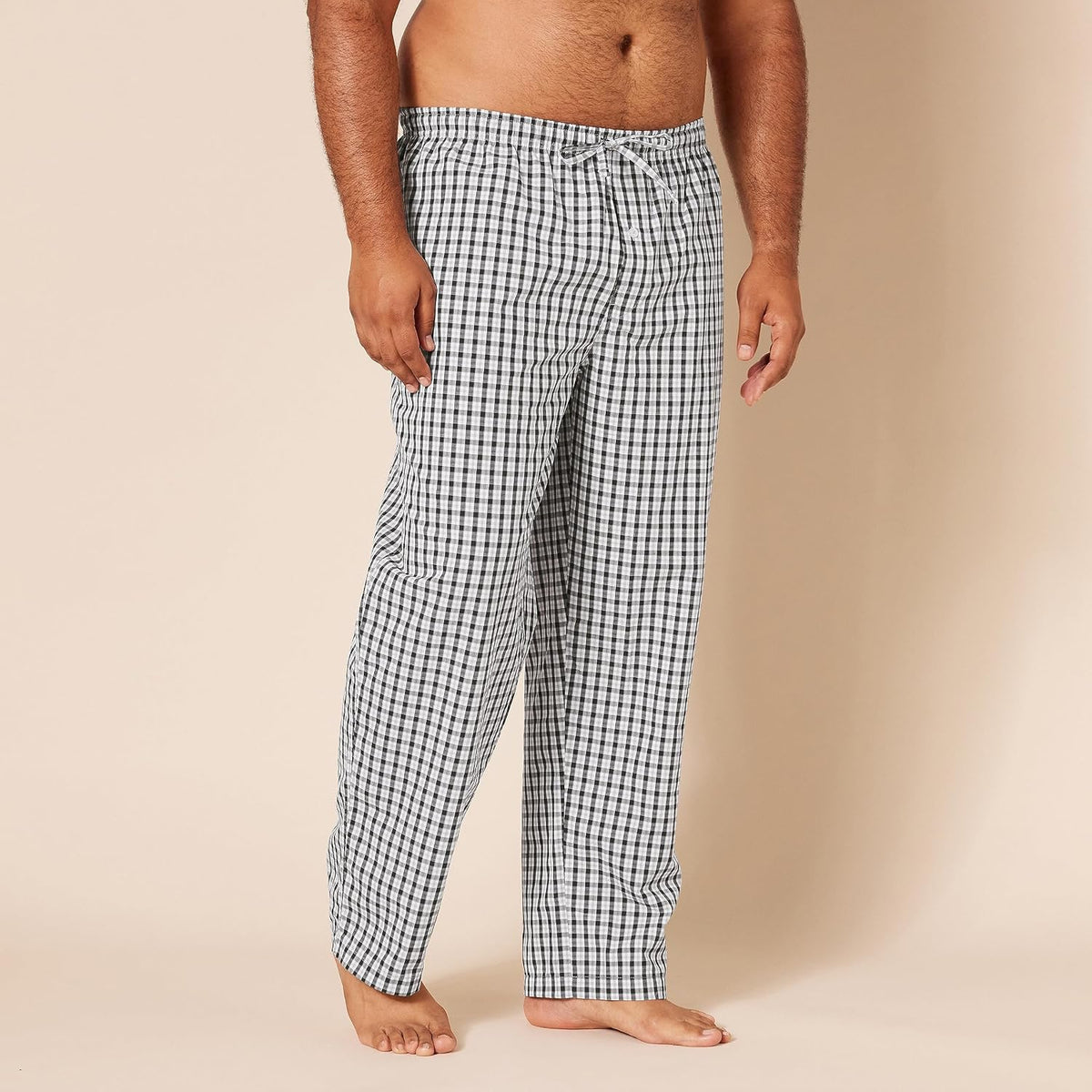 Amazon Essentials Men's Cotton Poplin Straight-Fit Pajama Pants with Pockets, Elastic Waist, Drawstring