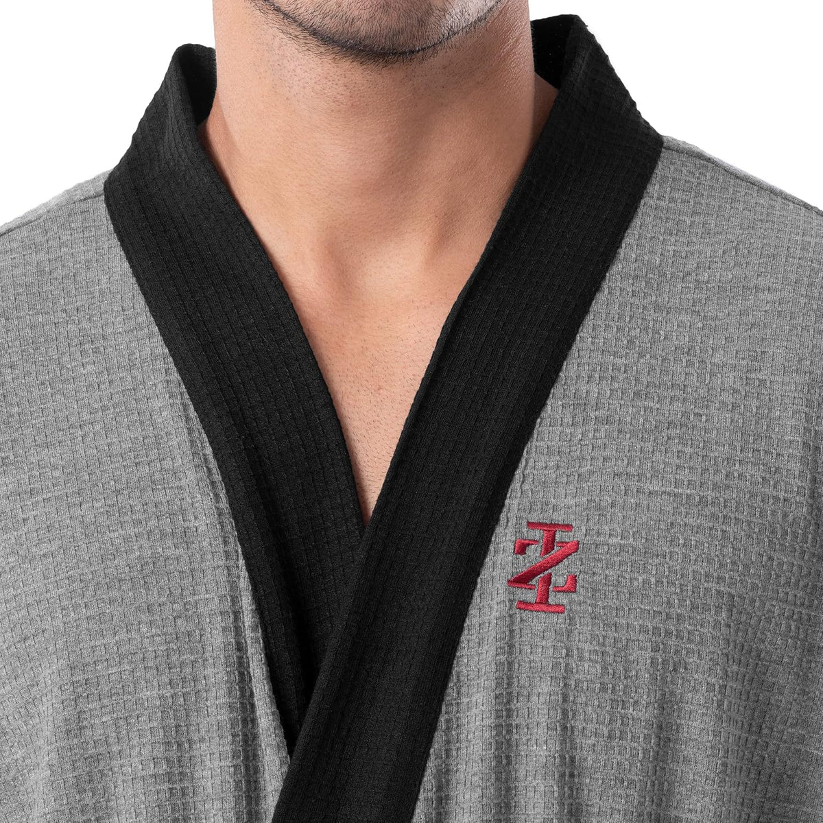 IZOD Men's Waffle Knit Kimono Robe
