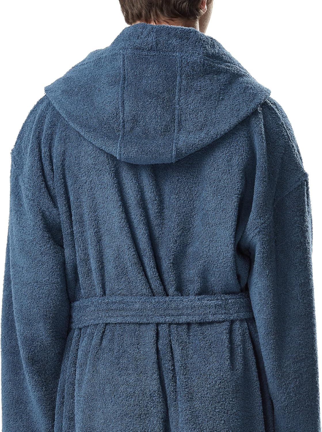 Arus Men's Hooded Classic Bathrobe Turkish Cotton Robe with Full Length Options