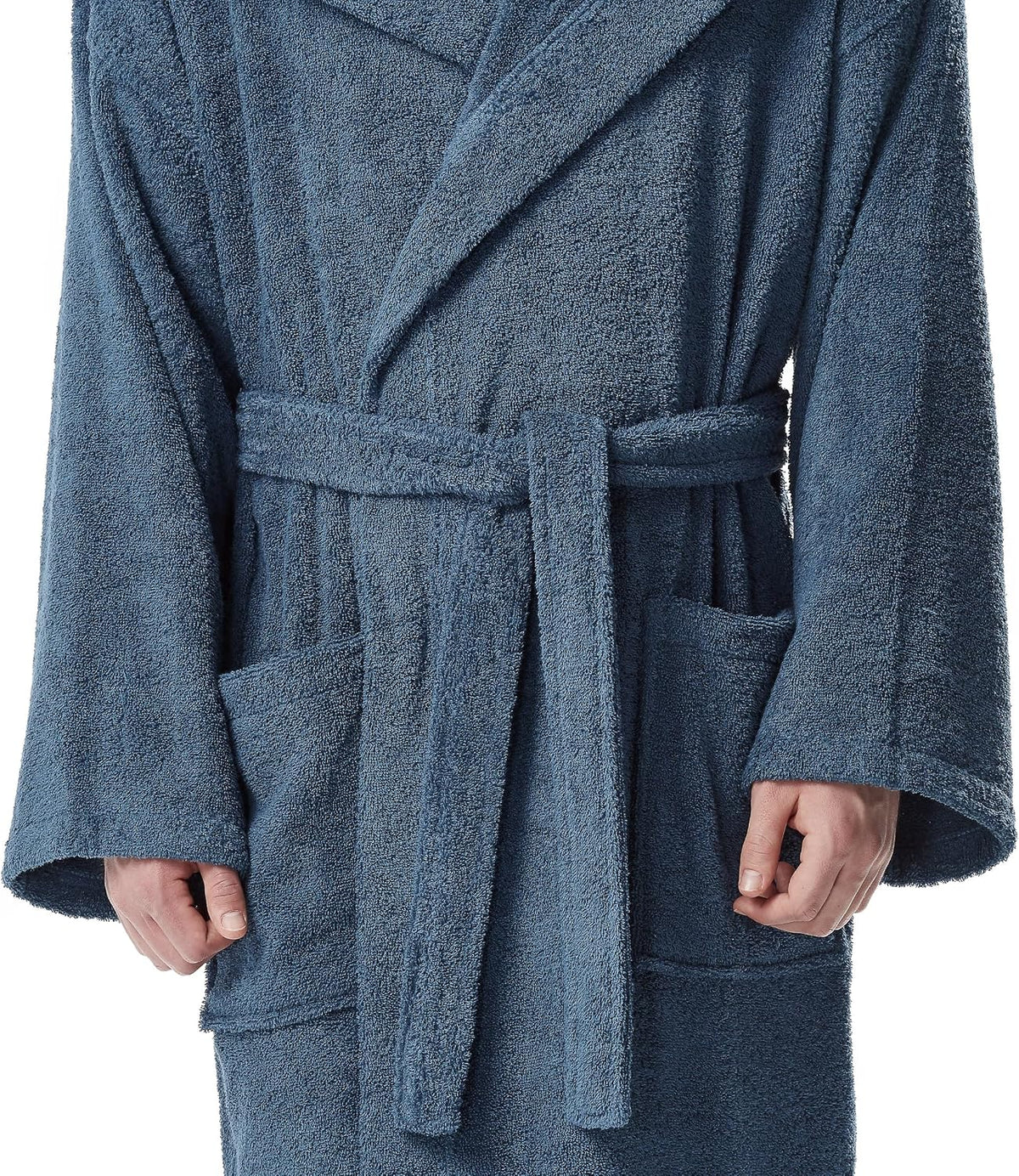 Arus Men's Hooded Classic Bathrobe Turkish Cotton Robe with Full Length Options