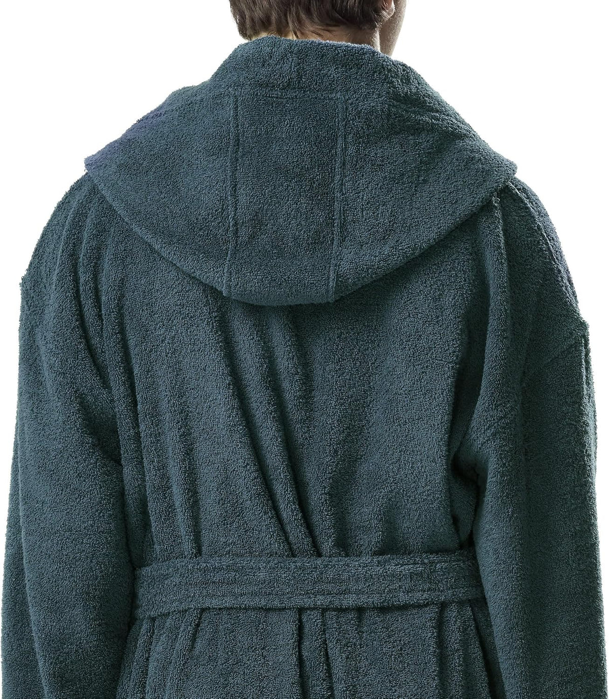 Arus Men's Hooded Classic Bathrobe Turkish Cotton Robe with Full Length Options